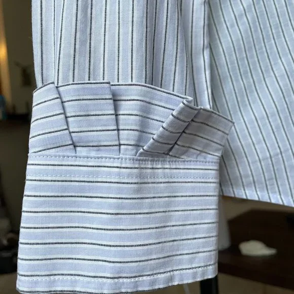 Striped Ruffle Cuff Button Down - Picture 3 of 5